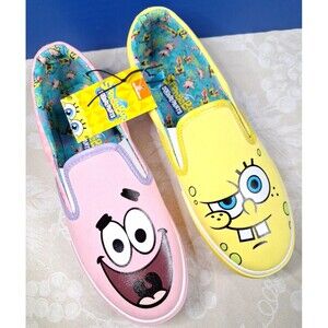 NWT Nickolodeon Spongebob n Patrick Canvas Shoes Womens Teens Unisex US Size 7
